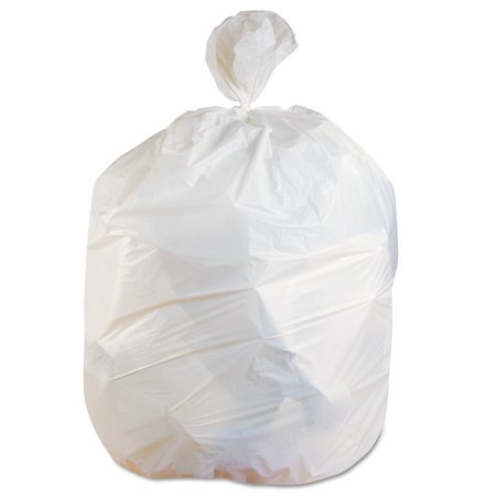 HERITAGE 60 gal Trash Bags, 38 in x 58 in, 0.75 mil, White, 100 PK H7658EW